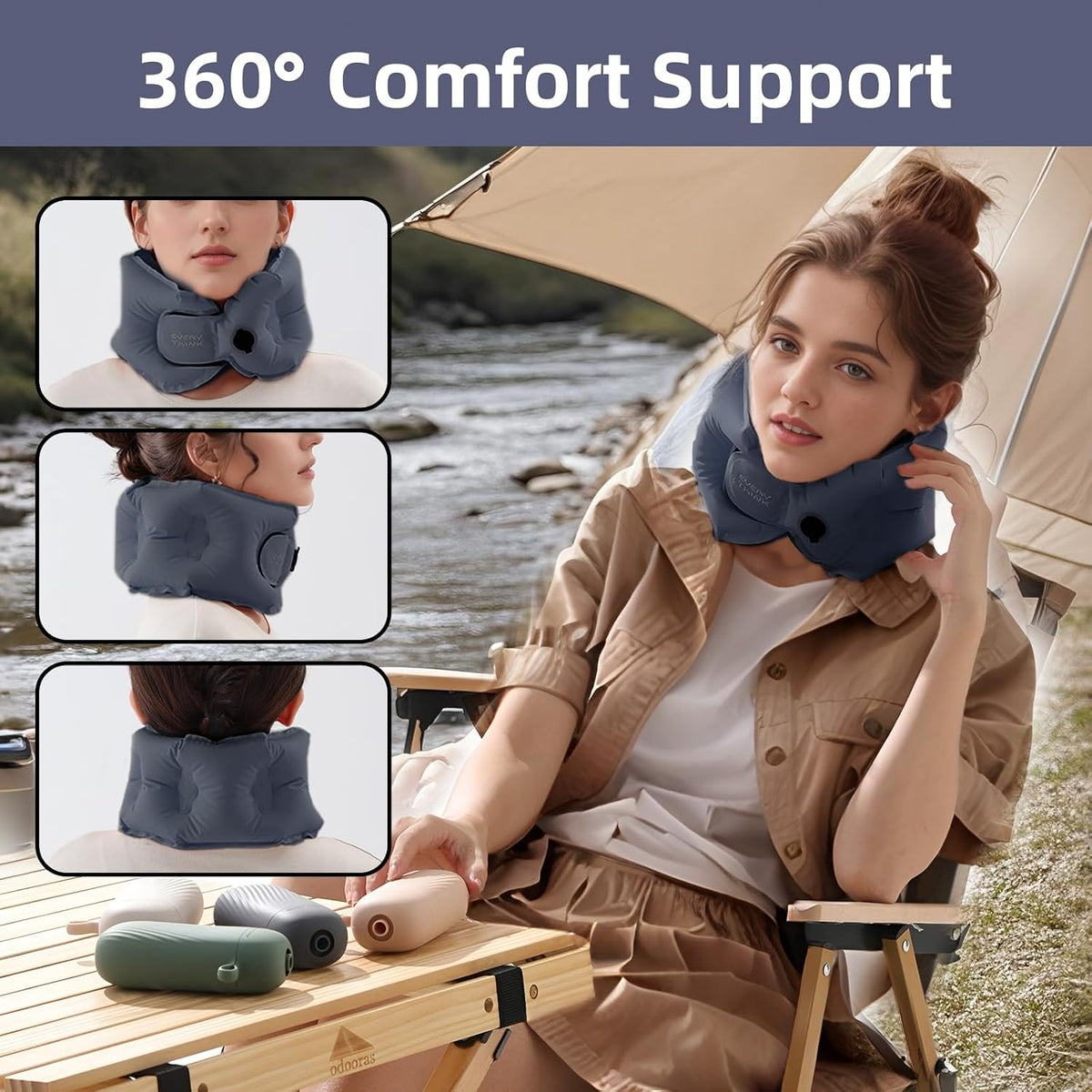 Inflatable U Shape Travel Neck Pillow